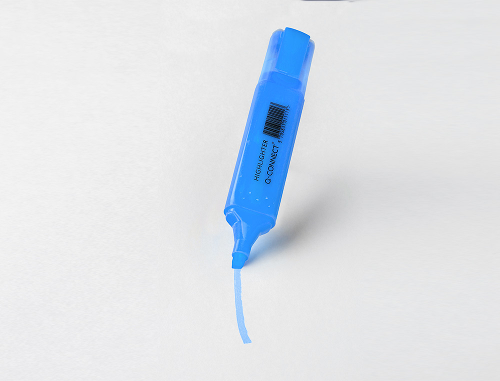 SURLIGNEUR Q-CONNECT TRAC 2/5 MM POINTE BISEAUTE COULEURS CLATANTES BLEU