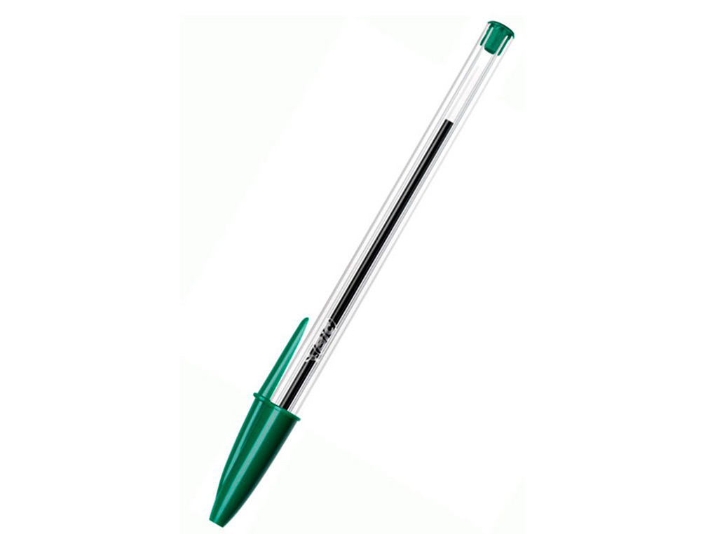 STYLO-BILLE BIC CRISTAL CRITURE MOYENNE 0.5MM ENCRE CLASSIQUE BILLE INDFORMABLE CAPUCHON COULEUR ENCRE VERT