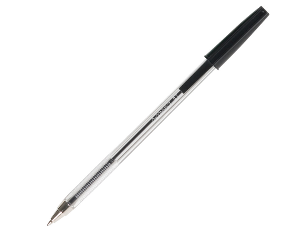 STYLO-BILLE Q-CONNECT ÉCRITURE MOYENNE 0.7MM ENCRE CLASSIQUE BILLE INDÉFORMABLE CAPUCHON COULEUR ENCRE NOIR