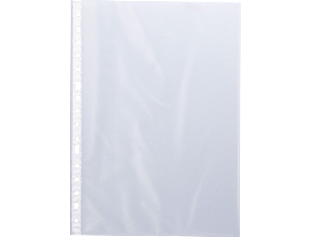 POCHETTE Q-CONNECT POLYPROYLÈNE LISSE 5/100E PERFORÉE CRISTAL ANTISTATIQUE A4 210X297MM SACHET 100 UNITÉS