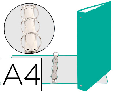 CLASSEUR EXACOMPTA 4 ANNEAUX 30MM A4 CARTE REMBORDE PVC DOS 40MM COLORIS VERT FONC