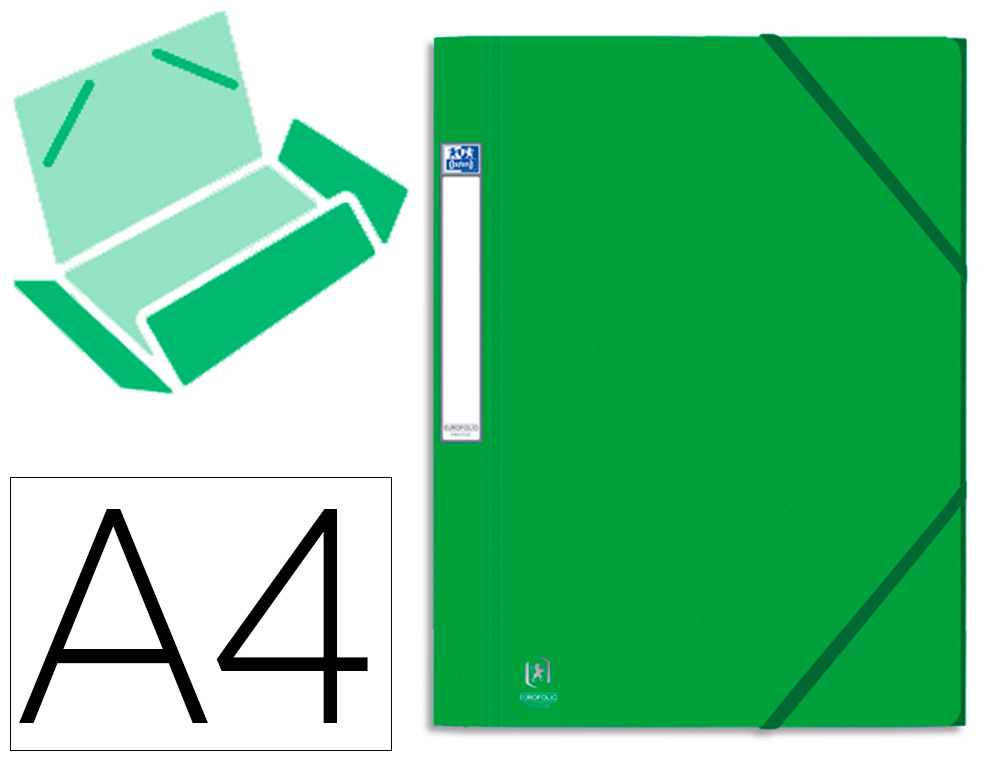 CHEMISE 3 RABATS ELBA EUROFOLIO PRESTIGE CARTE LUSTRE 7/10E A4 DOS 3CM LASTIQUE COLORIS VERT FONC