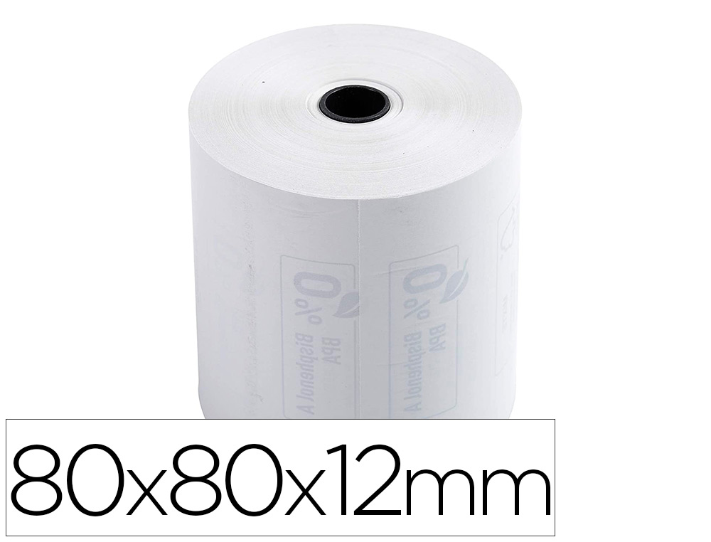 BOBINE THERMIQUE EXACOMPTA TICKETS DE CAISSE 1 PLI SANS BPA 80X80MMMANDRIN 12MM MTRAGE 76M LOT 10 ROULEAUX