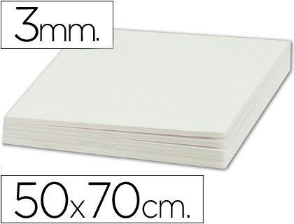 CARTON PLUME LIDERPAPEL 50X70CM PAISSEUR 3MM UNICOLORE BLANC