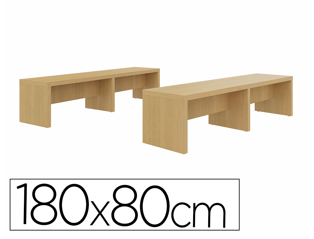 BANC EOL ELOISE L170CM POUR TABLE 180X80CM COLORIS CHENE  CLAIR LOT 2 UNITES