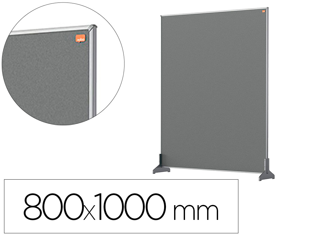 SEPARATEUR BUREAU  NOBO EN TISSU 800X1000MM COLORIS GRIS