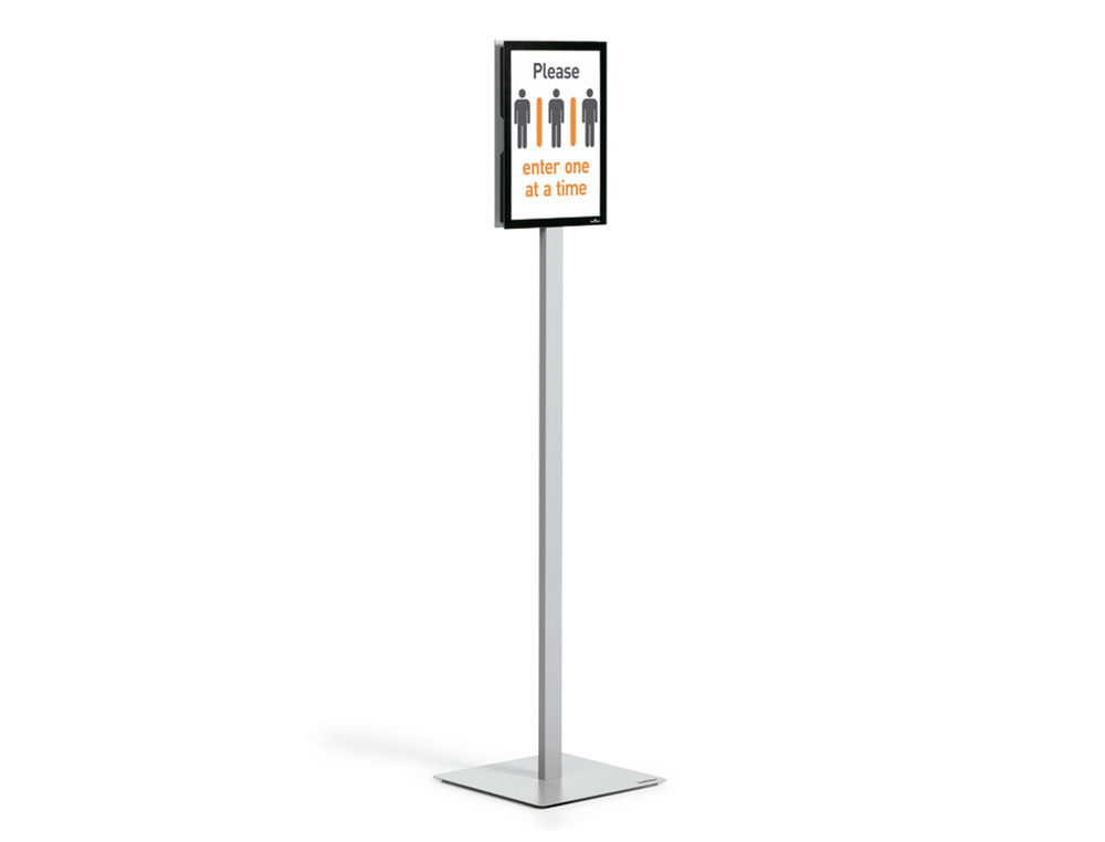 SUPPORT D'INFORMATION DURABLE SUR PIED BASIC A3             1200X380X45MM GRIS