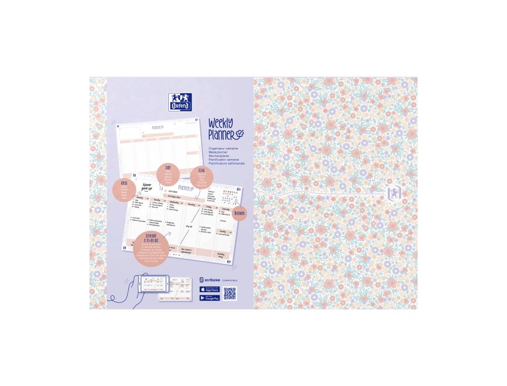BLOC PLANNER OXFORD FLORAL PASTEL A4