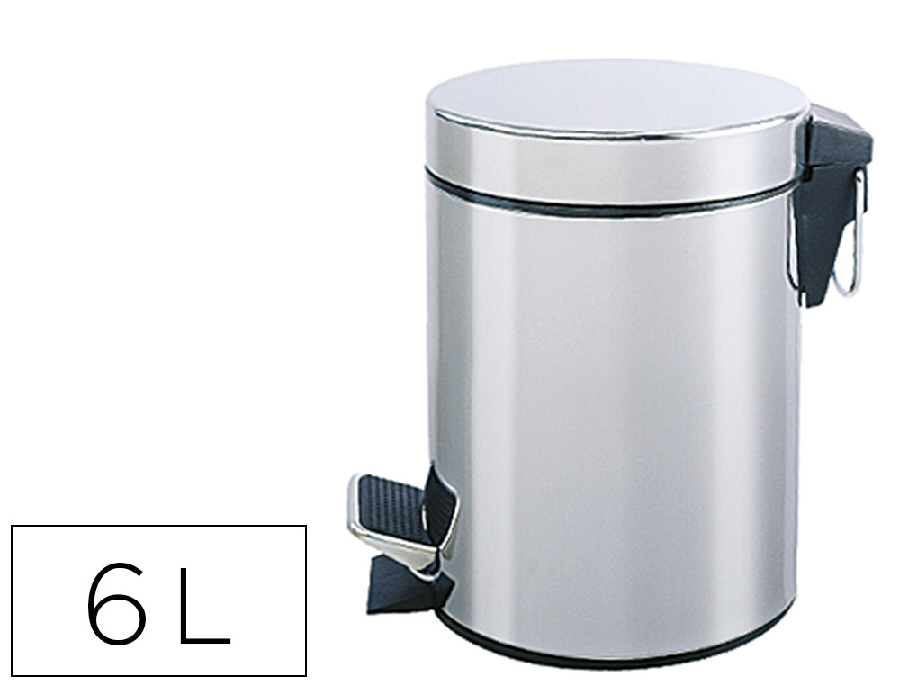 POUBELLE Q-CONNECT MTALLIQUE EFFET MIROIR PDALE 6L 300X210MM
